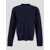 LANEUS Laneus Blue Crew Neck Sweater In Wool And Cashmere BLUE