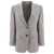 Brunello Cucinelli Brunello Cucinelli Linen And Wool Canvas Blazer With Monili GREY