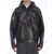 Valentino Garavani Leather Hooded Jacket BLACK