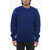 Neil Barrett Crew Neck Modernist Cable Knit Wool Blend Pullover Blue