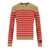 Elisabetta Franchi ELISABETTA FRANCHI CAMEL/RED PASSION STRIPED SWEATER Red