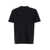 Emporio Armani Black Crewneck T-Shirt With Tonal Embroidery In Cotton Man Black