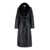 Michael Kors Faux Leather Robe Coat W Fx Fur Collar Black