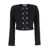 Self-Portrait Black Textured Knit Jacket Black