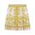 Versace Versace Barocco Print Silk Pleated Mini Skirt Gold