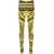 Versace Gold And Black Stretch Fabric Leggings With Baroque Heriatge Print Versace Woman YELLOW