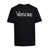 Versace Black Crewneck T-Shirt With Contrasting Logo Lettering Print In Cotton Man Black