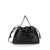 Pinko Black Shoulder Bag With Love Birds Diamond Cut Logo In Naplak Leather Woman Black