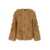 Pinko Beige Jacket With Round Neck And Cut-Out Detail In Ecofur Woman Beige