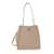 Tory Burch 'Mccraw' Beige Bucket Bag With Tonal Logo In Leather Woman Beige