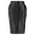 Saint Laurent Saint Laurent Leather Midi Skirt Black