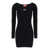 Diesel Black U Neck Dress With D-Logo In Ribbed Fabric Woman Black