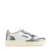 AUTRY Autry Medalist Low Two-Tone White Leather And Steel Metallic Sneakers SILVER, WHITE