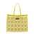 Dolce & Gabbana Yellow And White Tote Bag With Majolica Print And Logo Plaque In Cotton Woman YELLOW