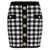 Balmain Balmain Logo Button Vichy Skirt MULTICOLOR