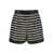 Balmain Black And White Striped Shorts With Jewel Buttons In All-Over Sequins Fabric Woman Multicolor