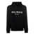 Balmain Black Hoodie With Contrasting Logo Print In Cotton Man Black