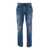 Balmain Light Blue Biker Jeans With Zip And Rips In Denim Man BLUE