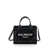 Balmain 'B-Army Small' Black And White Tote Bag With Logo Lettering In Canvas Woman Black