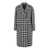 Dolce & Gabbana Black And White Coat With All-Over Check Motiv In Wool Blend Woman Multicolor