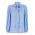 Dolce & Gabbana Light Blue Shirt With Bow And Jacquard Dg Logo In Silk Woman BLUE