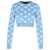 Dolce & Gabbana Dolce & Gabbana Jacquard Logo Cropped Sweater BLUE