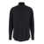 Dolce & Gabbana Black Shirt With Pointed Collar And Logo Detail In Cotton Stretch Man Black