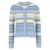 Ganni Multicolor Striped Cardigan With Logo Embroidery In Wool Woman MULTICOLOR