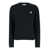 MAISON KITSUNÉ Black Crewneck Sweater With Fox Head Logo Patch On The Front In Cotton Woman Black