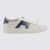 Santoni Santoni White And Blue Leather Buckle Sneakers WHITE