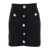 Self-Portrait Mini Black Pencil Skirt With Jewel Buttons In Tweed Woman Black