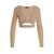 ATLEIN Atlein Crossed Cropped Top Beige