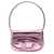 Diesel '1Dr' Pink Handbag With Electroplated Oval D Logo Plate In Glossy Mirrored-Leather Woman PINK