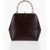 Jil Sander Leather Handbag With Clasp Closure Burgundy