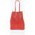 Jil Sander Leather Tote Bag With Card Shaped Inner Pockets Red