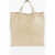 Jil Sander Leather Tape Shopping Bag With Adjustable Shoulder Strap Beige