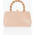 Jil Sander Bamboo Handle Leather Handbag With Clip Clap Closure Pink