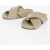 Jil Sander Criss Cross Designed Leather Sandals Beige