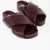 Jil Sander Criss Cross Designed Leather Sandals Burgundy