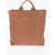 Jil Sander Textured Leather Tote Bag With Tape Shoulder Strap Brown