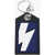 Neil Barrett Keyring With Textured Leather Pendant And Thunderbolt Detail Blue