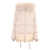 Diego M DOWN JACKET WITH FLANNEL INSERTS AND RACCOON FUR DETAIL Beige