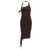 COURRÈGES Courrèges Undressed Ribbed Midi Dress BROWN