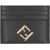 Fendi Fendi Ff Diamonds Leather Card Holder Black