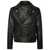 Golden Goose Black Biker Jacket With Notched Revers And Leopard Lining In Leather Man Black