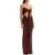 CHRISTOPHER ESBER Maxi Dress With Bezel Detail MAHOGANY