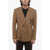 Dolce & Gabbana Wool Single Breasted Blazer With Coat Of Arms Embroidery Beige