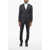 CORNELIANI Pinstriped Virgin Wool Notch Lapel 3-Button Suit Black