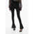 NENSI DOJAKA Stretch Fabric Leggings With Sheer Frilled Hem Black