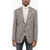 CORNELIANI Houndstooth Patterned Gate Silk Blend Blazer Beige